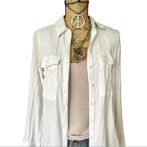 Anthropologie Pilcro  Classic Textured Style No. 4110317990117 white SIZE XS - Picture 5 of 15